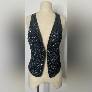 IKKS: Black Sequin Vest